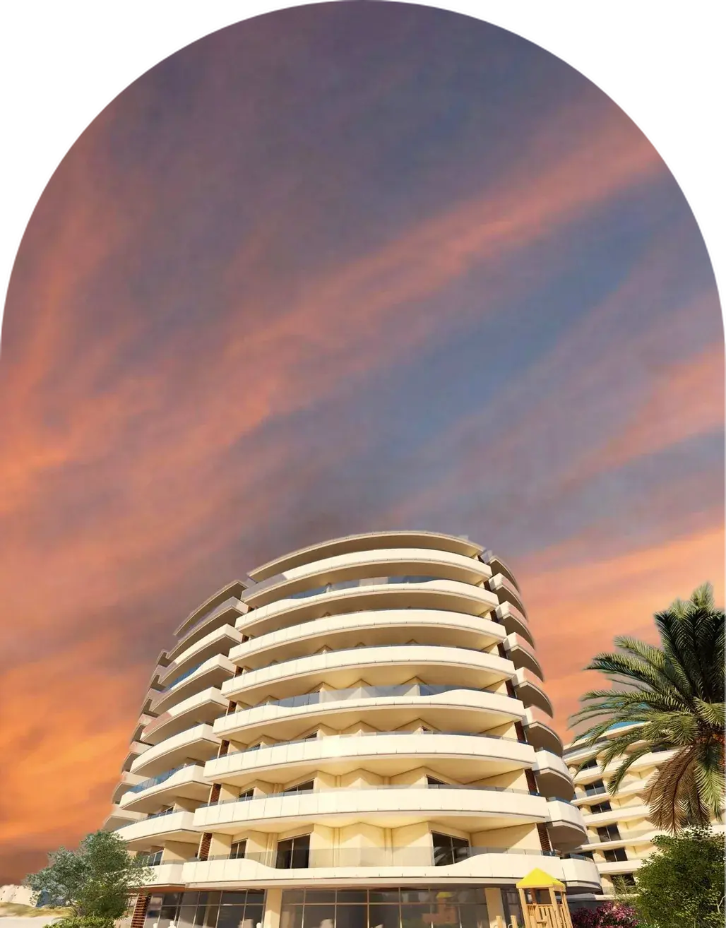 Artist's impression of a Tarġa Square tower at sunset