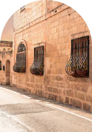 Traditional limestone street in San Pawl tat-Tarġa