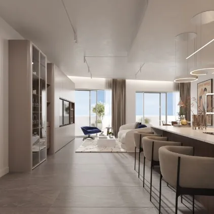Penthouse kitchen and dining area
